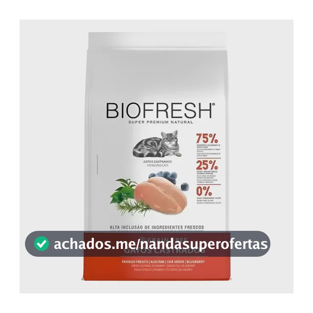 Biofresh Super Premium Natural ração para gatos castrados sabor frango 7.5kg