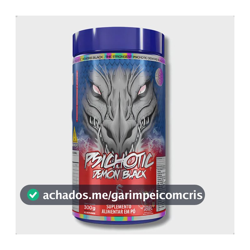 Suplemento em pó Demons Lab Pré treino Psichotic Demon Black sabor Fruit Punch x 300g