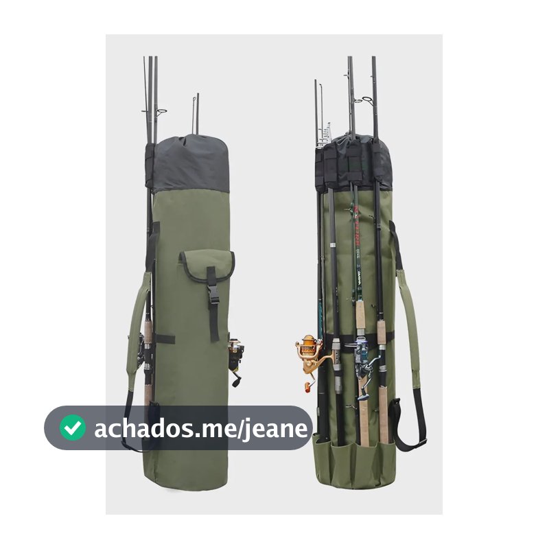 Bolsa Porta Vara De Pesca Dupla Camada Bolsa Para Vara Pesca Cor Verde Exército
