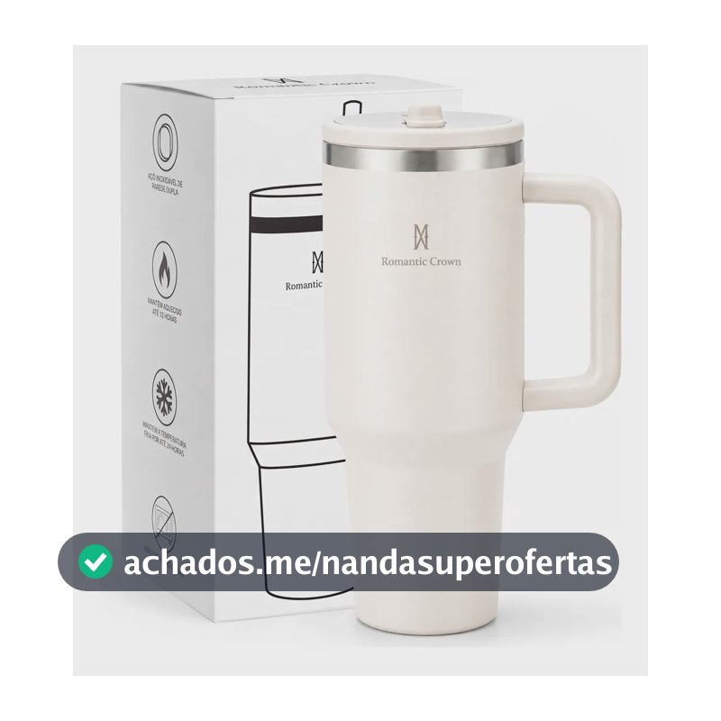 Copo Térmico 1.2l Inox Tampa Flip Canudo Alça Carro Academia Creme Cor Pura / Material Fosco
