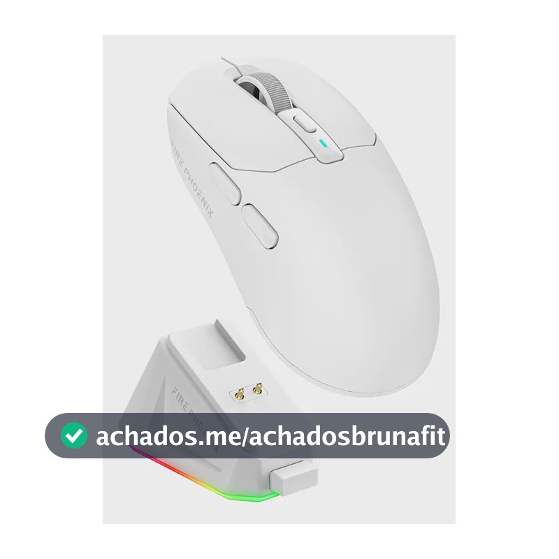 Mouse Gamer Sem Fio Fire Phoenix 24000dpi Paw3311 Branco