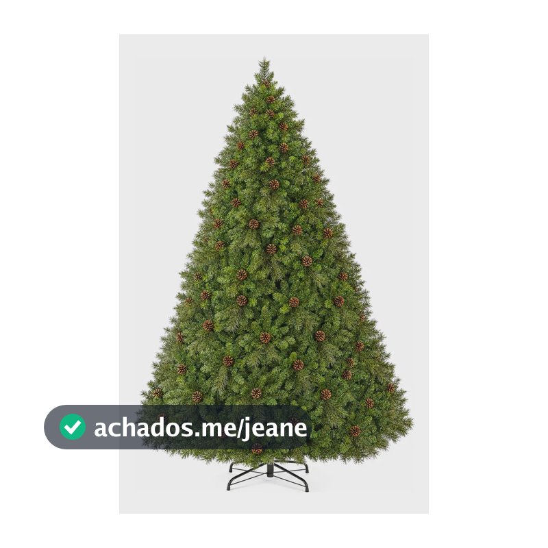 Árvore De Natal Pinheiro 240cm 1205 Galhos Cheia Com Pinhas Verde