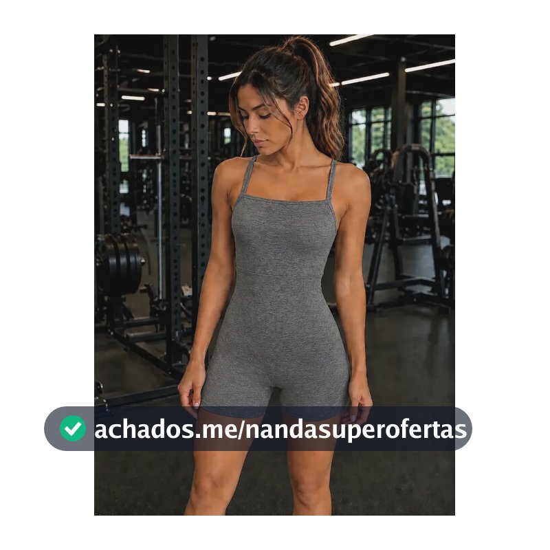 Macaquinho Feminino Fitness Roupa Academia Suplex Mescla P