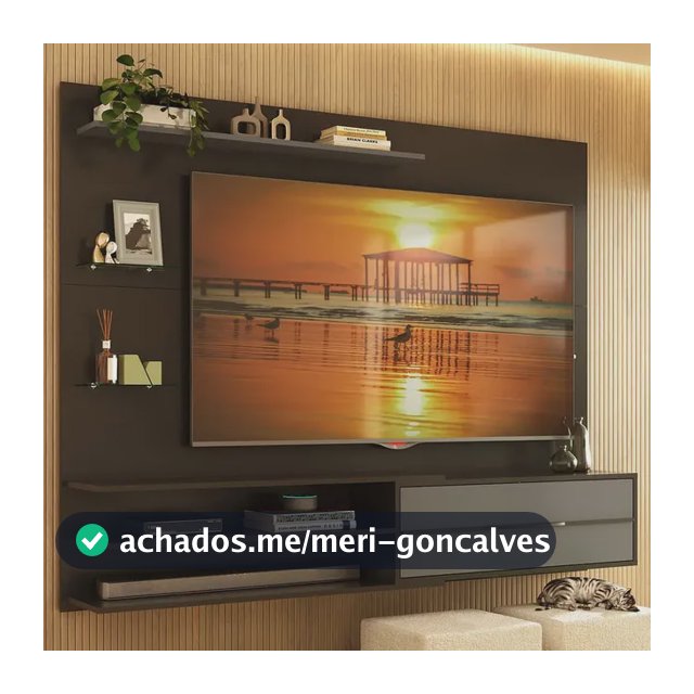 Painel para TV até 65 Polegadas 1 Porta e Prateleiras Multimóveis MP1064 - Preto/Grafite