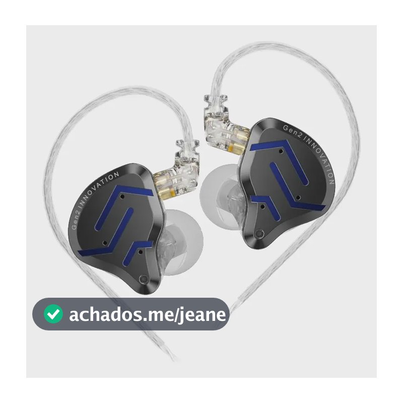 Fone In-ear Kz Zsn Pro 2 In-ear Gamer Retorno Palco Graves Cor Preto