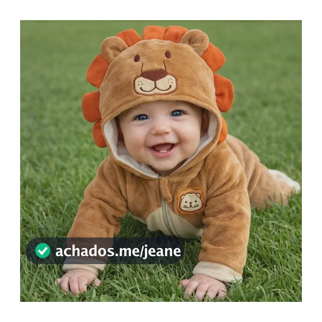 Macacão Bebê Plush Capuz Leão Orelhas Fantasia Menino Roupa