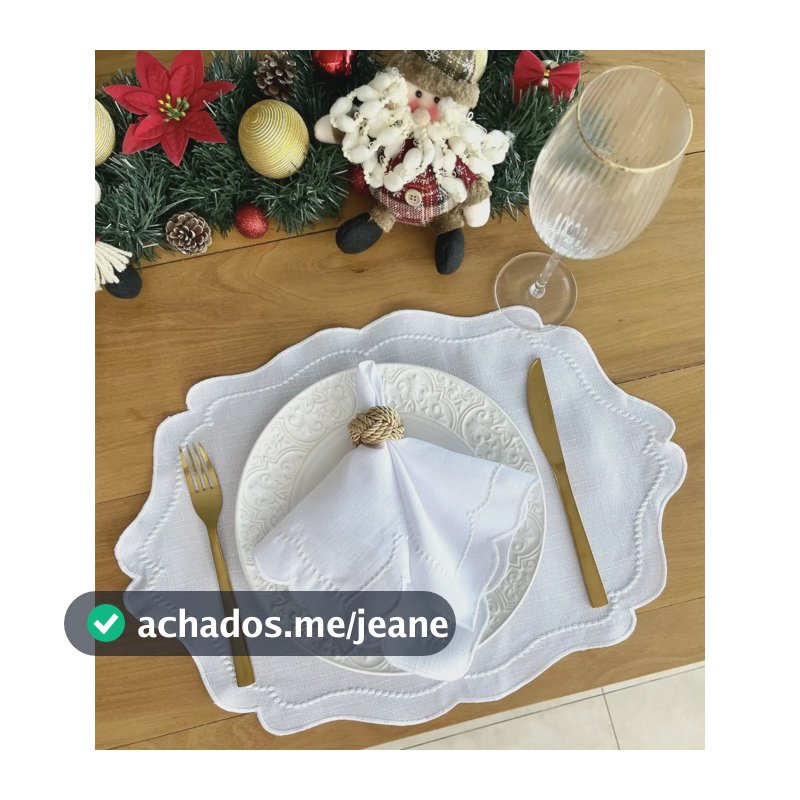 16 Pçs (8jgos) Jogo Americano Bordado Todobranco +guardanapo Branco