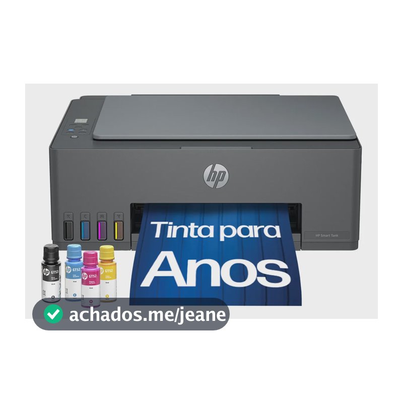 Impressora Multifuncional HP Smart Tank 589 Tanque de Tinta Colorida Wi-Fi, USB - Alta Economia -Copiadora e Scanner (5D1A8A)