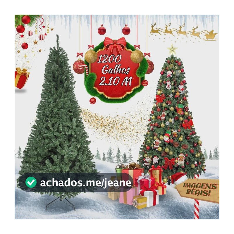 Árvore De Natal Pinheiro Canadense Luxo 2,10m 1200 Galhos Tradicional Verde Imperial Premium Grande Cheia LuvinCo
