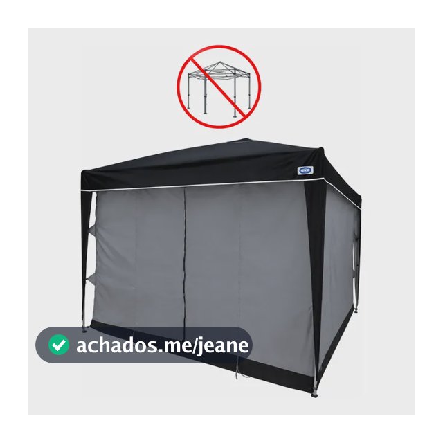 Tenda Barraca Para Gazebo Espaçosa Com Janela Impermeável Preto/cinza