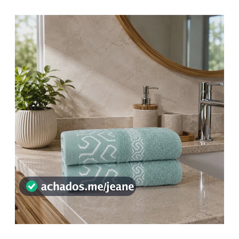 Kit 2 Toalha De Rosto Mãos Lavabo Soft Macias Absorventes Kit 2 Soft Verde Água
