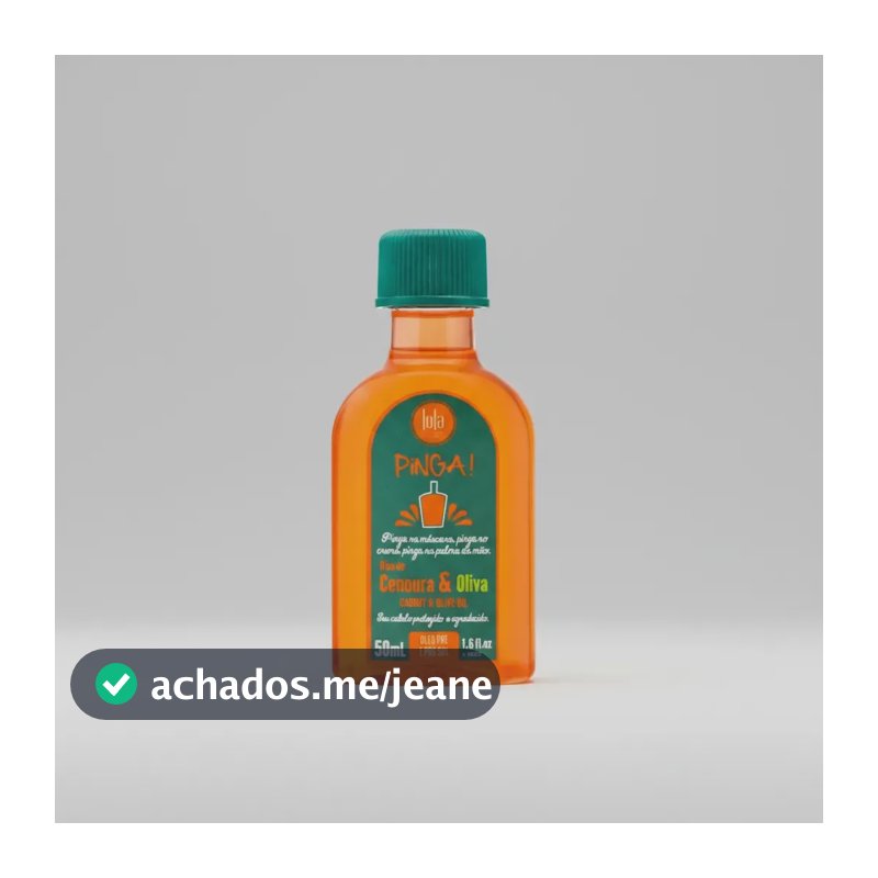 Óleo Pinga! Cenoura E Oliva Pré e Pós Sol 50ml Lola Cosmetics