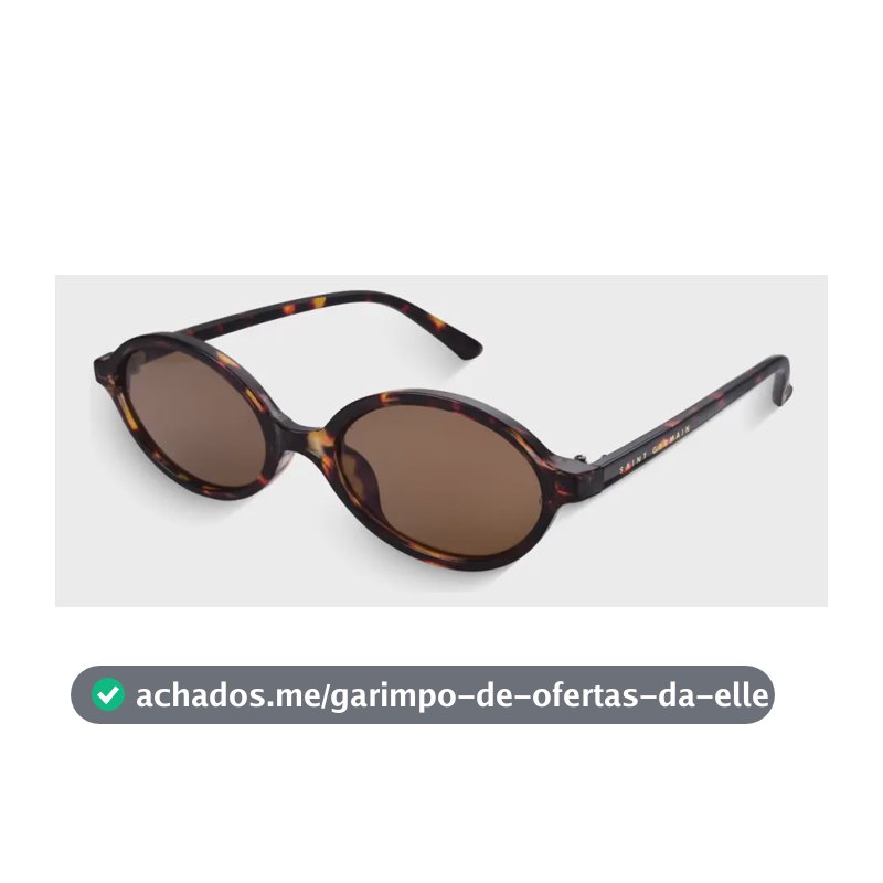 Óculos de Sol Saint Germain Siena Oval Tartaruga para Mulher com Lente Marrom e Proteção UV400