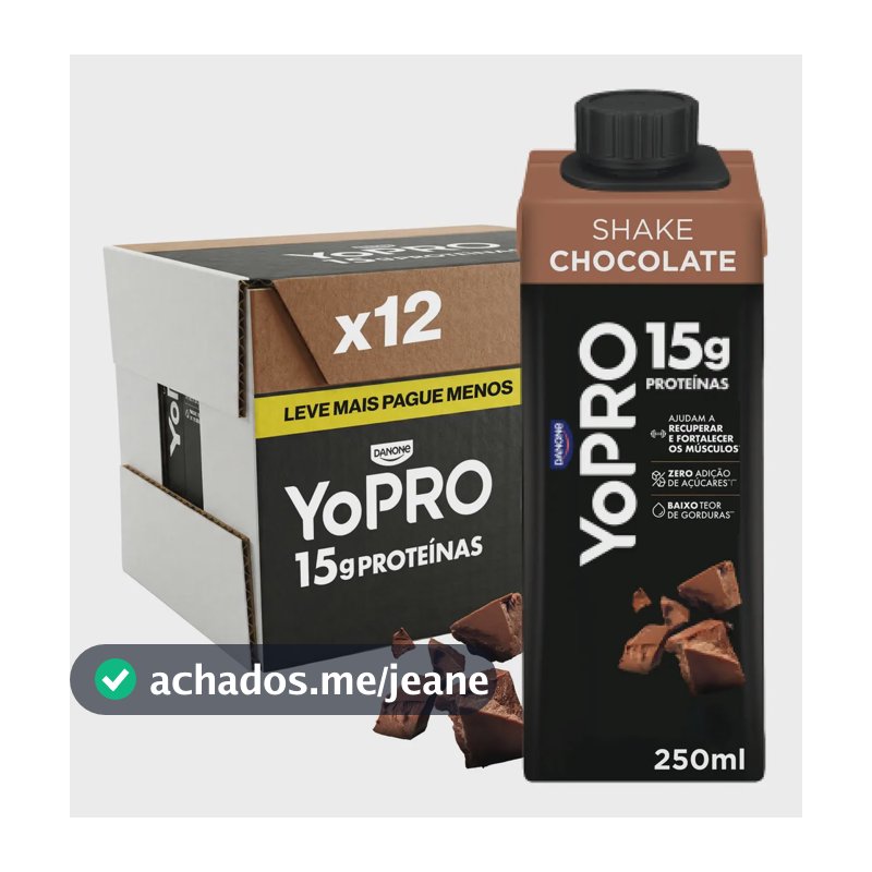 YoPRO Bebida Láctea UHT Chocolate 15g de proteínas 250ml - 12 unidades