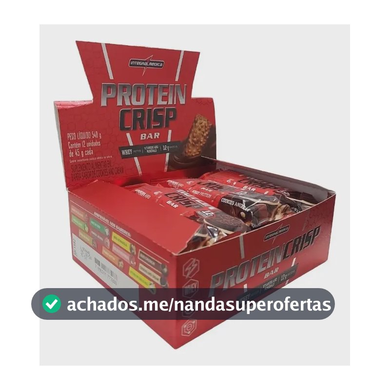 Crisp Bar Caixa 12 Und (540g) Integralmédica Sabor Trufa De Avelã