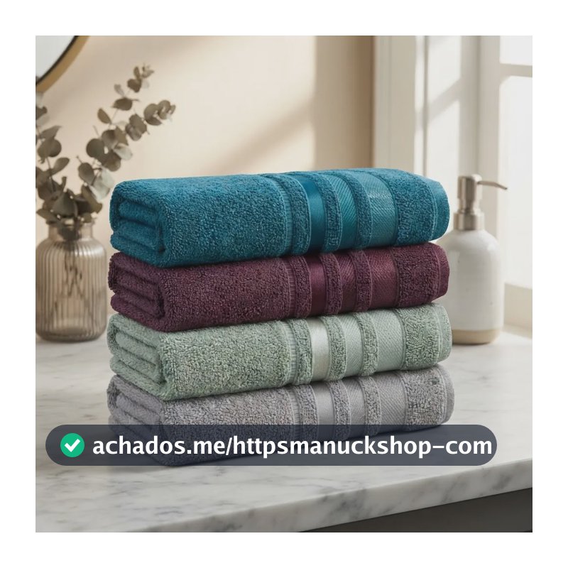 Kit  4 Toalhas De Banho Marselha 100% Algodão Alta Absorção