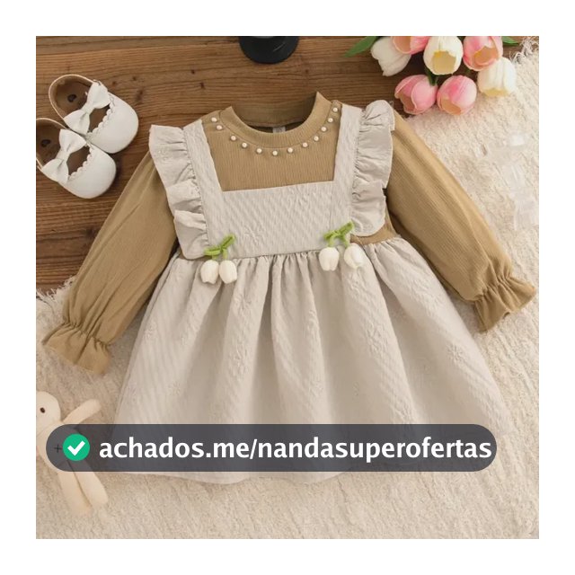 Vestido Jardineira Tricot Com Blusa Bebê Menina Marrom M