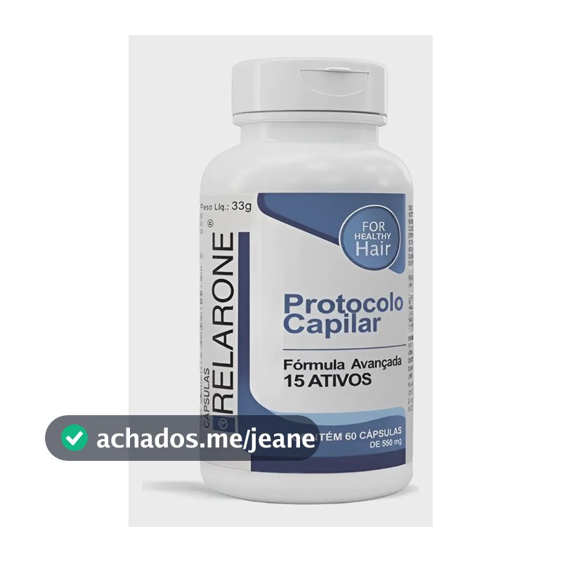 Relarone  Protocolo Capilar - 15 Ativos - 60 Cápsulas Sem Sabor