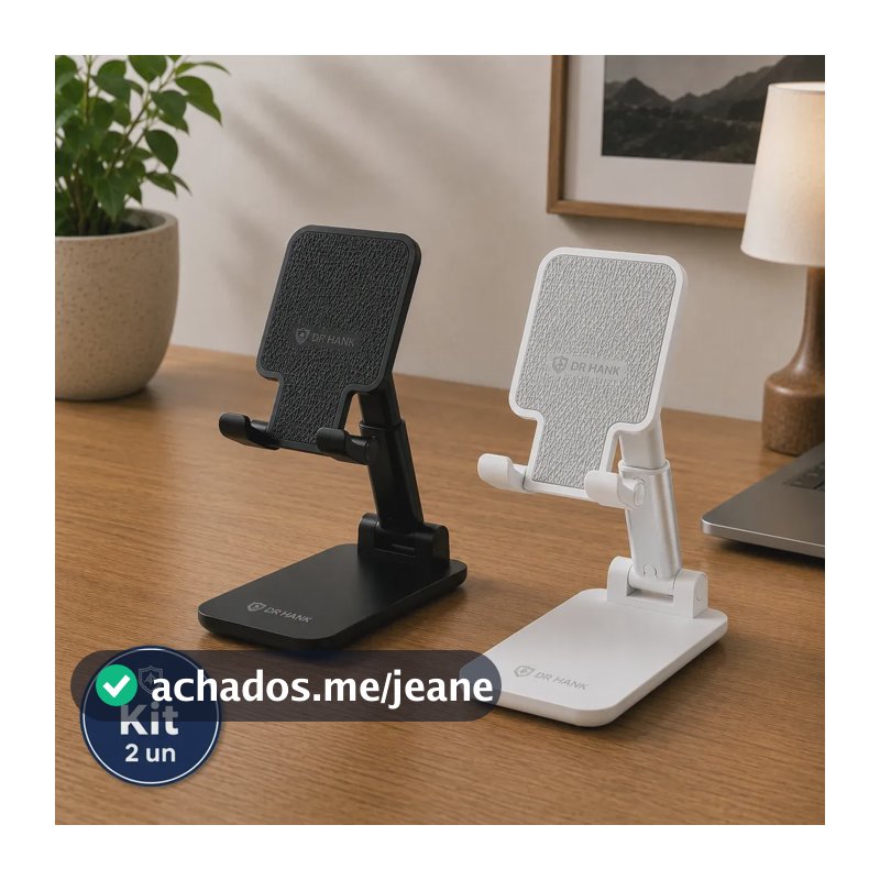 Suportes Celular Tablet De Mesa Ajustável Dobrável Universal Branco E Preto Base Antiderrapante Suporte Ergonômico Altura Regulável