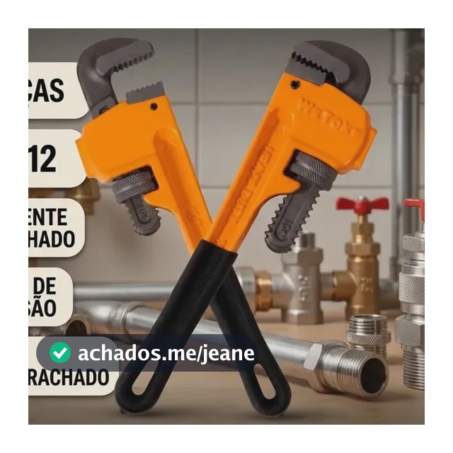 Kit Chave Grifo 10  E 12  Wetoke Com Cabo Emborrachado Para Encanamento E Reparos Laranja