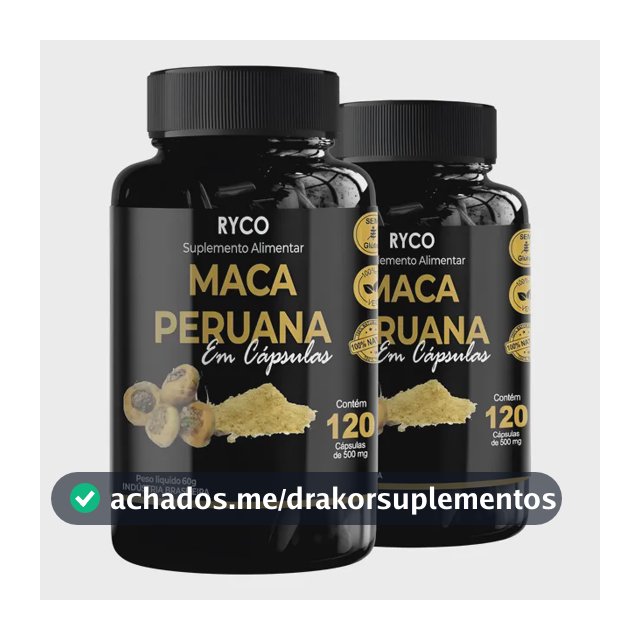 2x Maca Peruana 120 Cápsulas Original- Envio Já Sem Sabor
