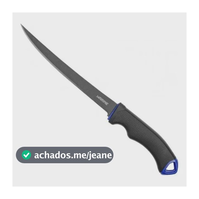 Faca Fileteira Marine Sports Fillet 32cm 7,5" Aço Inox Teflon Preto