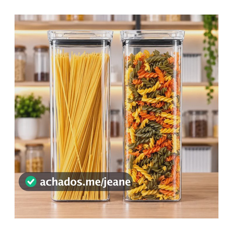 2 Potes Herméticos Amobox Acrílico Transparente GRANDE 2,2l Resistente 2 unidades