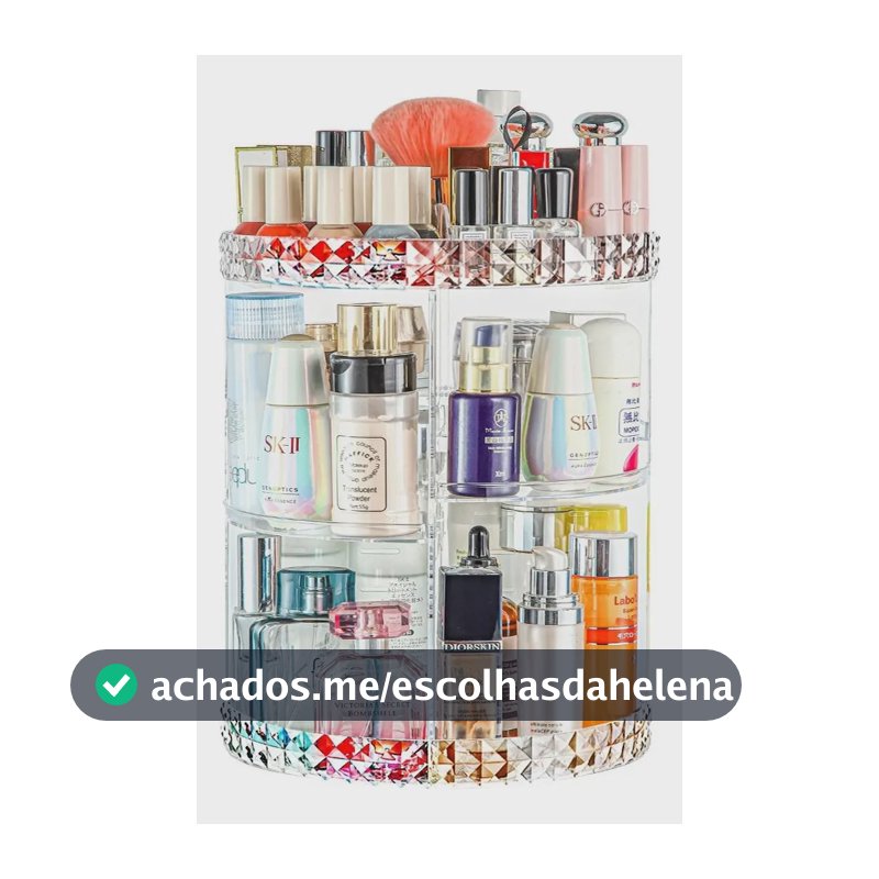 Organizador Maquiagem Acrílico Giratório Suporte Cosmético Cor Transparente