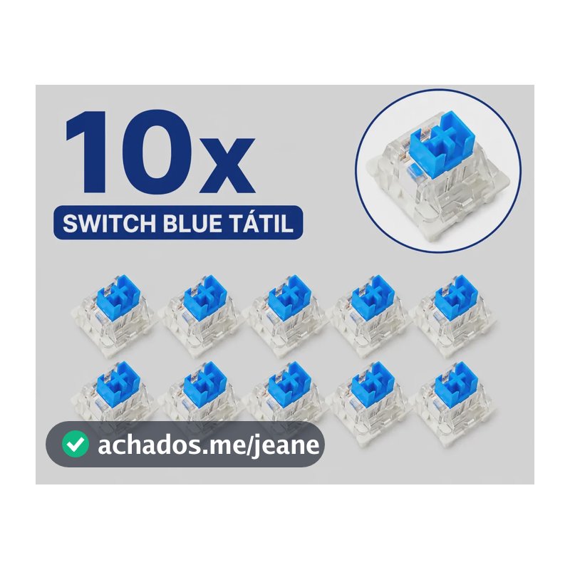 Switch Mecânico Tátil Teclado Gamer Chaveiro 3d Blue 10 Unid