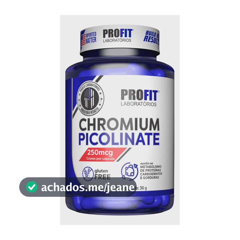 Picolinato De Cromo 60caps Chromium Picolinate - Profit Sabor Sem sabor