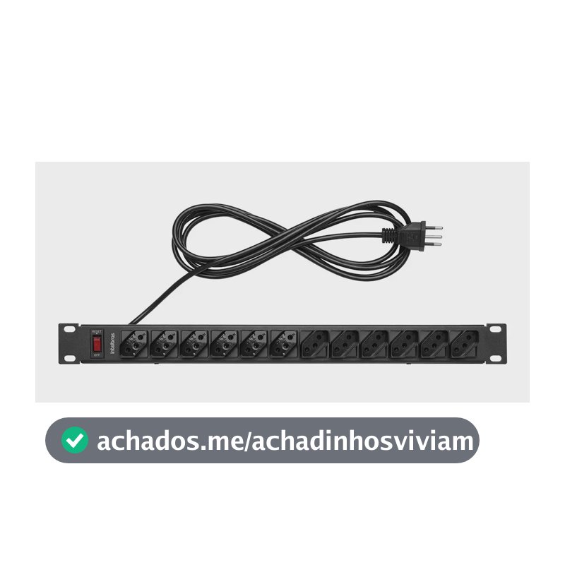 Protetor Eletrônico Com 12 Tomadas Para Rack Epr 212+ Preto Intelbras 110v/220v
