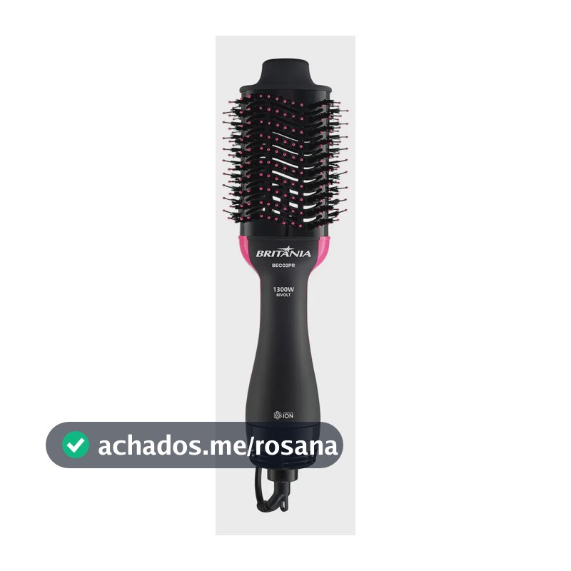 Britânia Escova Secadora Bec02pr 4 Em 1 1300w Cor Preto e Rosa