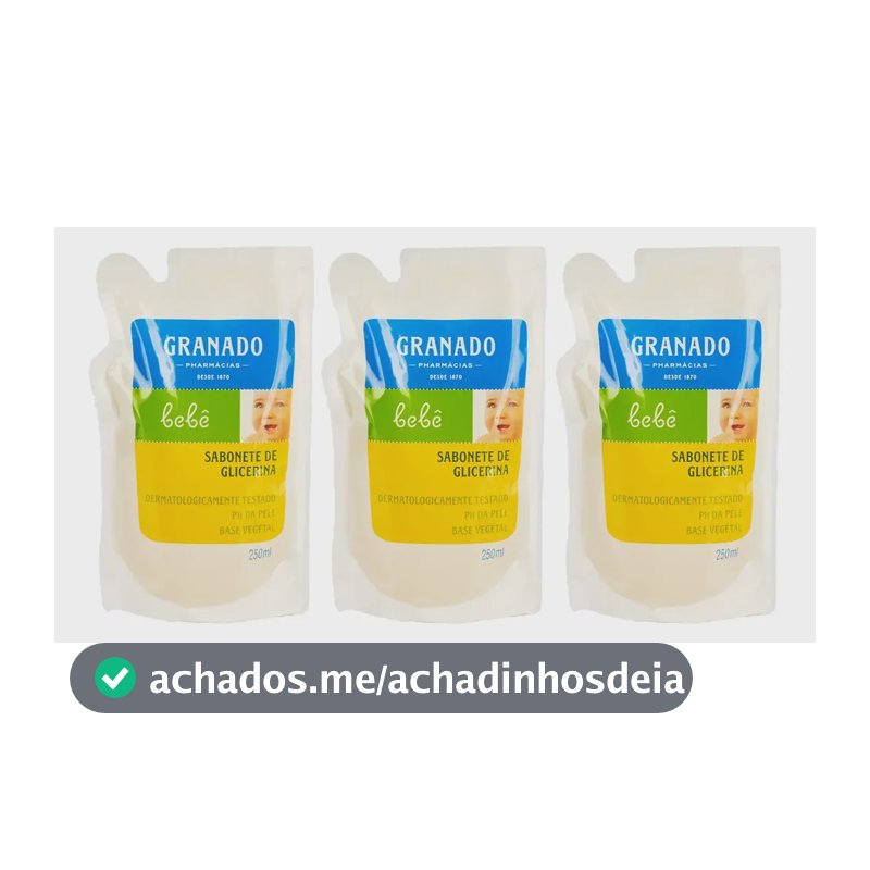 Kit 3 Sabonetes Líquidos Granado Bebê Glicerina Tradicional 250ml Refil