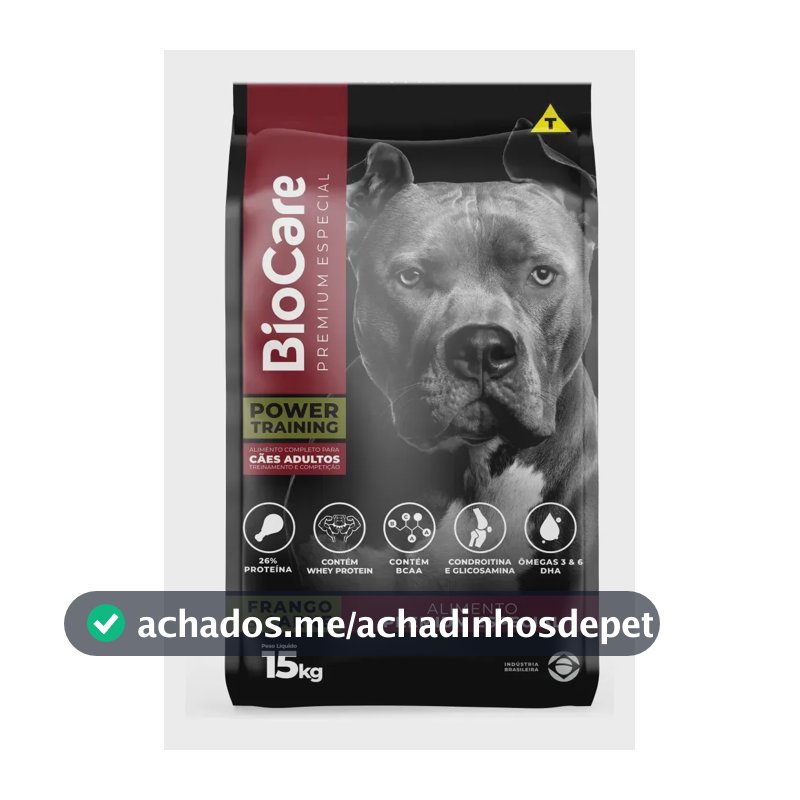 Ração Biocare Power Training Adulto 15kg 26% Proteína