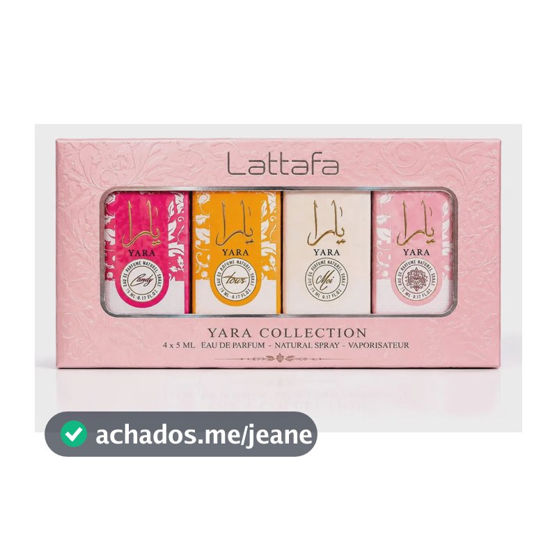 Kit Perfume Lattafa Yara Mini Collection Eau de Parfum Feminino 4 x 5ml - Yara, Yara Moi, Yara Tous e Yara Candy
