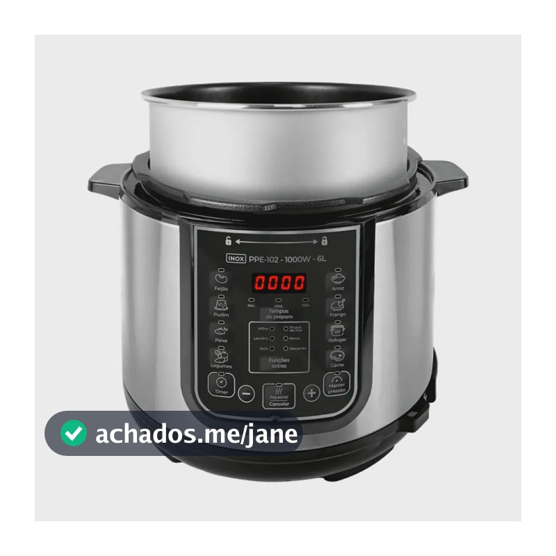 Panela De Pressão Elétrica 6l 1000w Inox Ppe102 - Kian