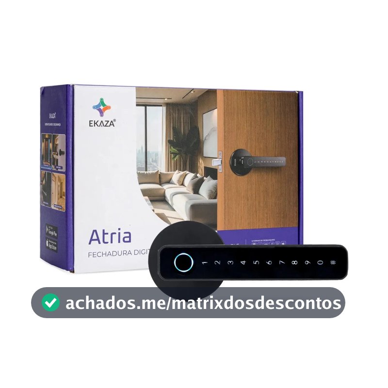 Fechadura Digital Biométrica Inteligente Ekaza Atria Bluetooth Com Senha E App