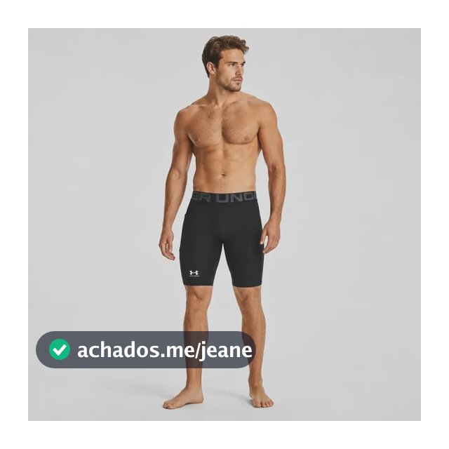 Shorts Under Armour Heatgear Pocket Long Masculino Preto E Branco Liso M