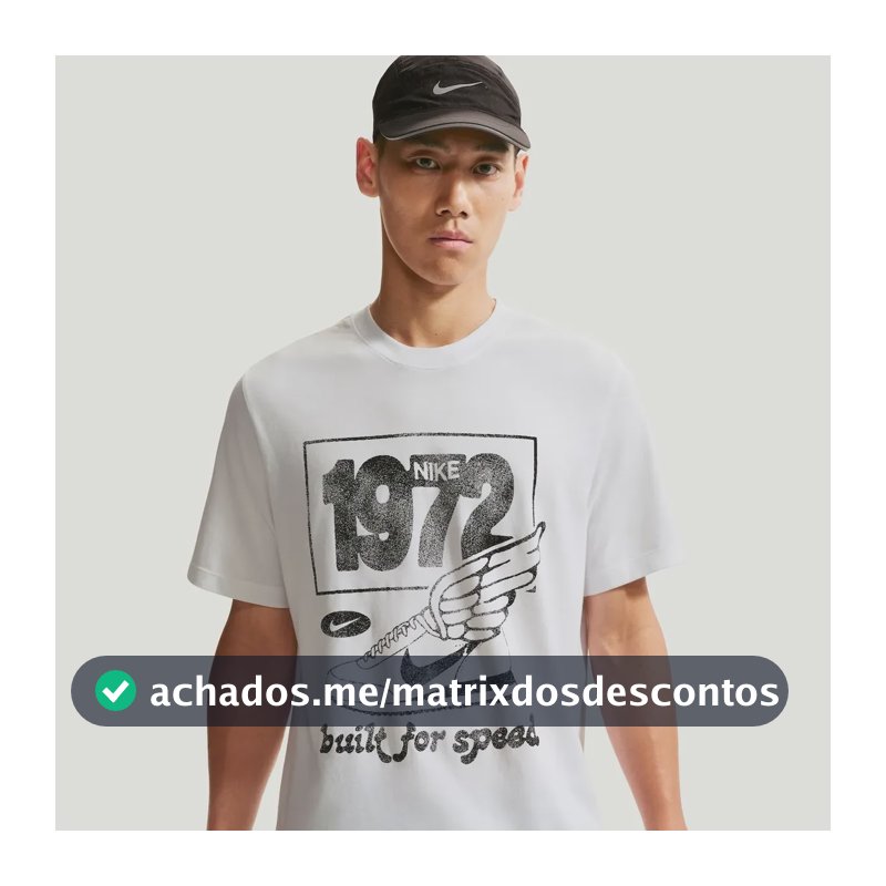 Camiseta Dri-fit Nike Run Dna Masculina Branco/preto M