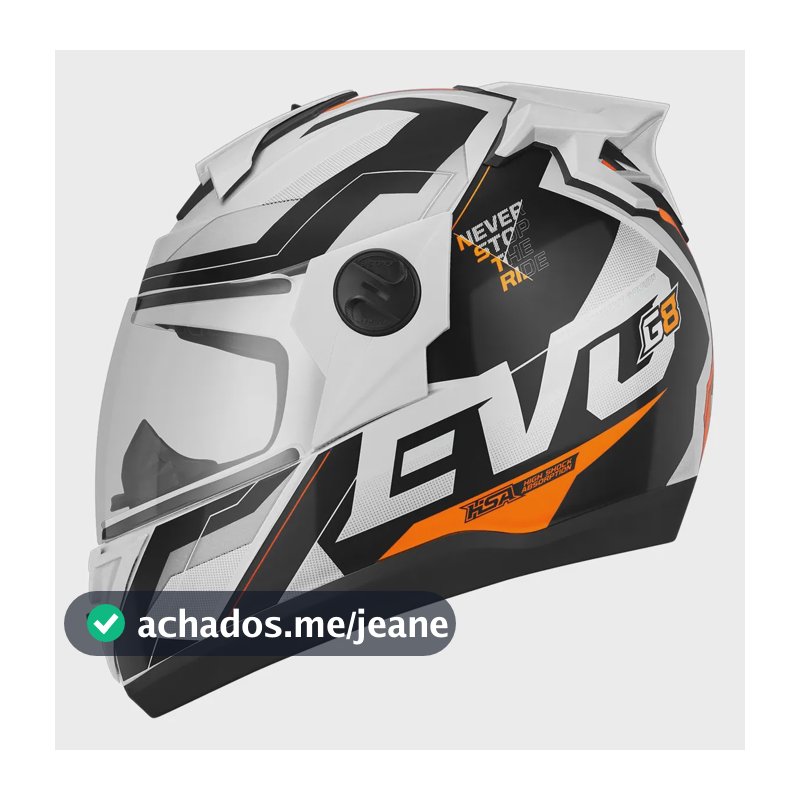 Capacete Fechado Protork Evolution 788 G8 Viseira Cristal Branco 55/56