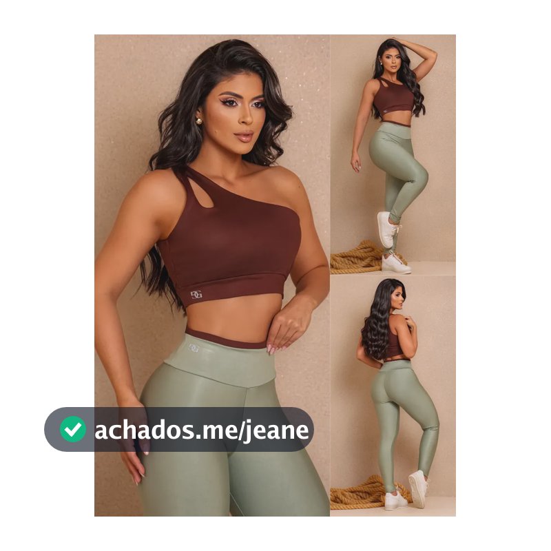 Conjunto Fitness Top Nula Manga E Calça Academia Bicolor  Verde G (42)