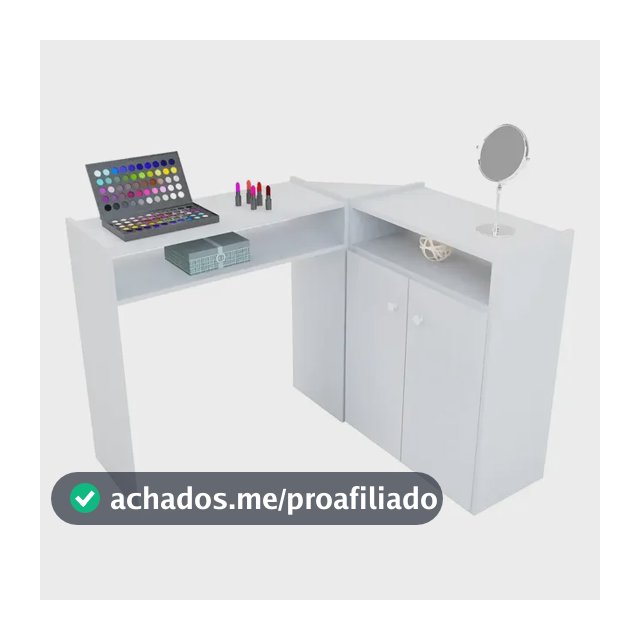 Mesa Manicure Em L Profissional Com Armário Nail Designer Branco