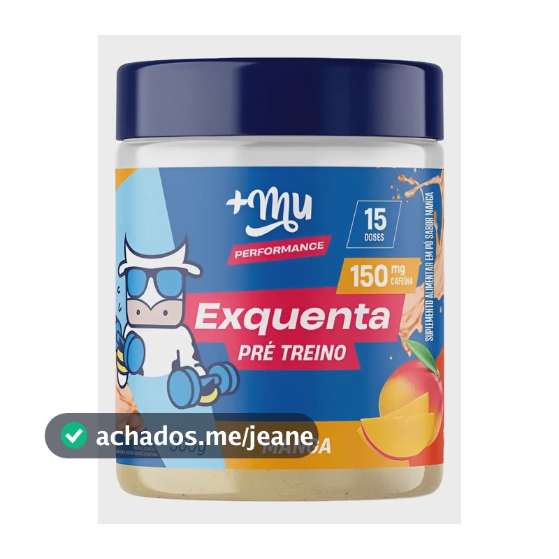Exquenta Pré Treino Mais Mu Sabor Manga com Cafeína 300g