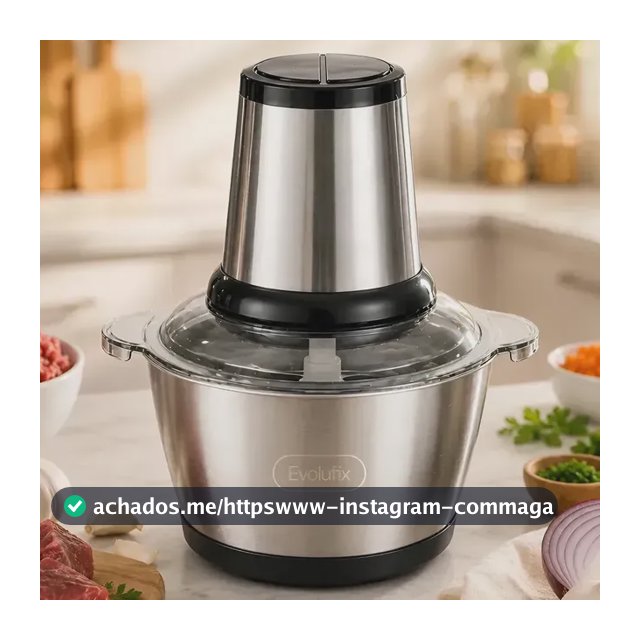 Multiprocessador Triturador Moedor 2 Litros Inox 110v Elétrico De Alimentos Processador Picador De Cozinha Cozinheira Cortador De Aço Inoxidável Evolufix