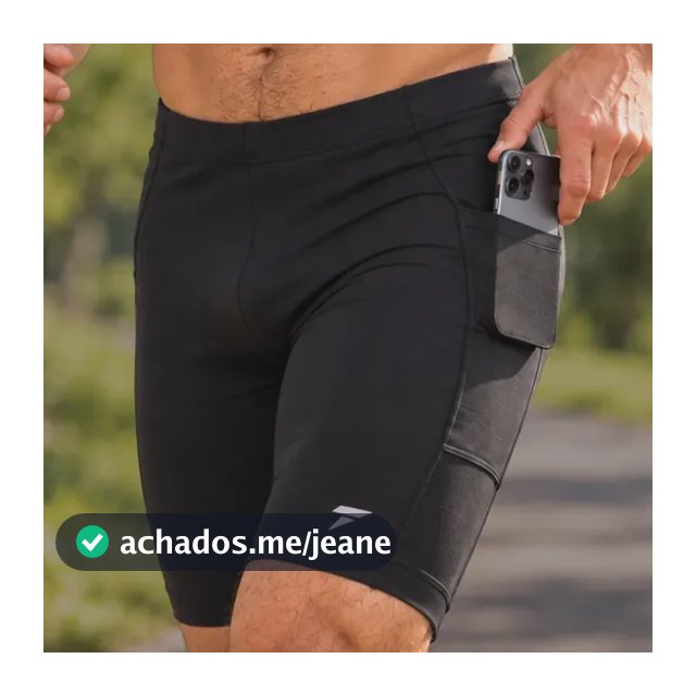 Bermuda De Compressão Masculina Com Bolso Short Para Corrida