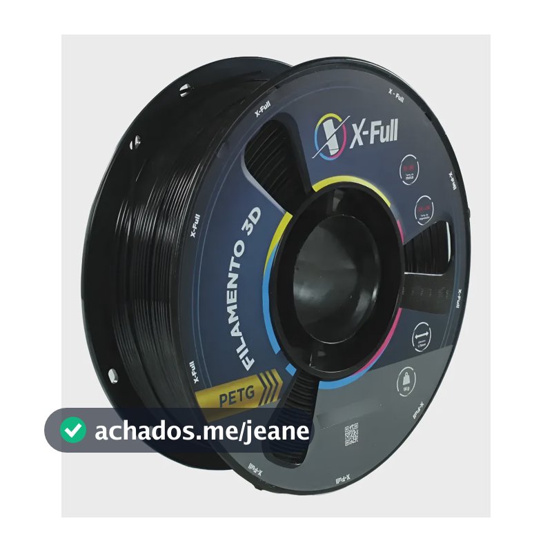 Filamento Para Impressora 3d Petg 1.75mm 1kg X-full Preto Preto