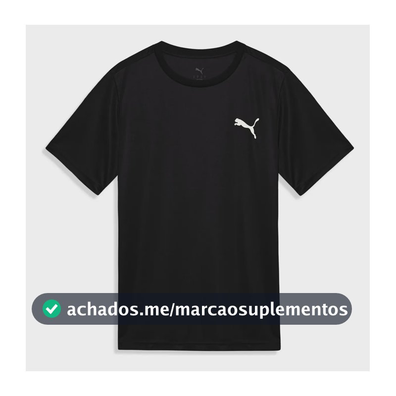 Camiseta Ess Small Puma Logo Poly Tee Masculina Puma Preto G