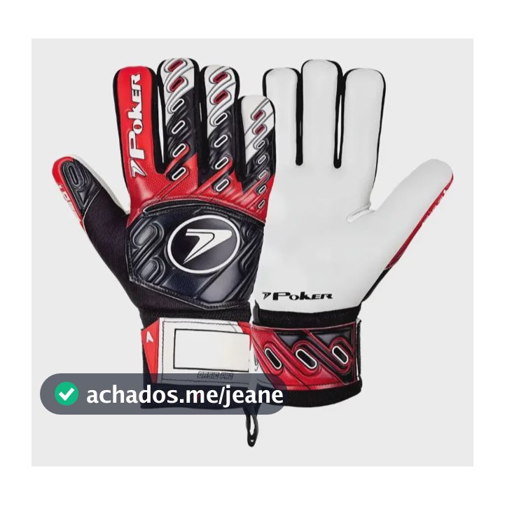 Luva De Goleiro Futebol De Campo Poker Basic Profissional Vermelho/preto/branco 10