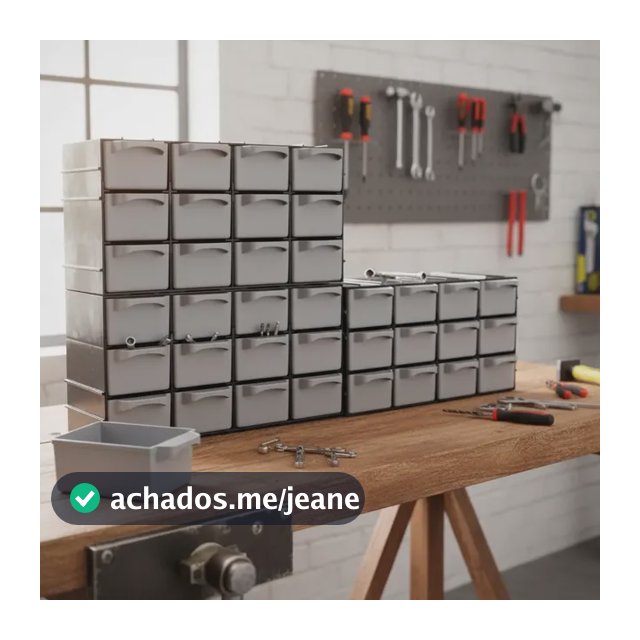 Porta Parafusos Organizador Caixa 16 Gaveta Pequeno Multiuso Cinza