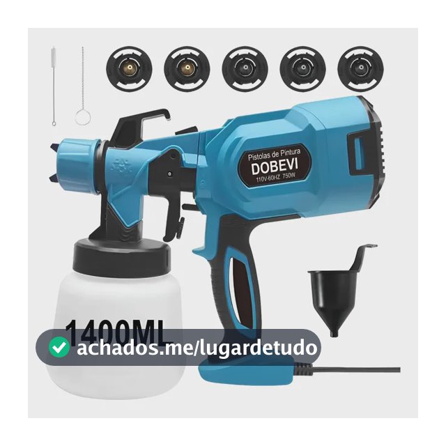 Pistola De Pintura Pulverizar Tinta 750w C/ Bico De Metal